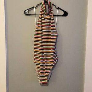 Out From Under Striped Bodysuit Size M